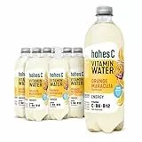 hohes C Vitamin Water Energy Orange & Maracuja (6 x 750ml), Müdigkeit & Ermüdung verringern, mehr Energie mit Vitamin C, B6 & B12, nur 6kcal/100ml, ohne Zuckerzusatz & Süßungsmittel, vegan