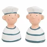 Logbuch-Verlag 2 Matrosen Figuren blau weiß Kapitänsfiguren Maritime Dekofiguren Nordsee Ostsee Badezimmerdeko 10,5 cm
