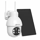 ANRAN 4K Solar Überwachungskamera Aussen WiFi,8MP Ultra HD 360°PTZ Kamera,Farbnachtsicht,2-Wege-Audio,PIR Bewegungserkennung,Personen-Erkennung per Infrarot Intelligenter Alarm,IP66,Für Alexa