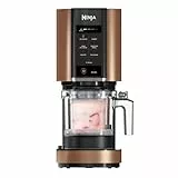 Ninja CREAMi Eismaschine & Frozen Dessert Maker mit 3 Behältern, 7 Programmen, macht Eiscreme, Gelato, Sorbet, Smoothie Bowl, Milchshakes und mehr, macht 1,4 L Eiscreme, Schwarz & Kupfer, NC300EUCP