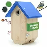 TWOCOZY Premium Nistkasten für Meisen | Kohlmeisen [SPECHTSCHUTZ & NESTSCHUTZ] wetterfest & verschraubt | Maße NABU konform | Vogelhaus zum Aufhängen für Meisen - 32 mm (Blau, 17cm x 23,5cm x 32cm)
