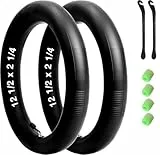 10x2.0 Kinderfahrrad-Schlauch-12 1/2 x 2 1/4 Schlauch mit 45° Winkelventil + 2X Reifenheber & 4X Leucht-Ventilkappen–Ideal für Laufräder/Kinderfahrräder/Scooter/Dreiräder (12 1/2 x 2 1/4 AV45°)