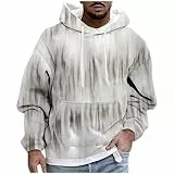 KOG Hoodie Herren Freizeit Sweatshirt mit Kapuze Mode Motiv Kapuzenpullover 2025 Kapuzenjacke Jungen Bekleidung Warmes Hoodies Warme Warm Oversize Pullover Baumwolle Streetwear Weiß 4XL