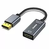 BENFEI Aktiv DisplayPort auf HDMI Adapter, Unidirektional DisplayPort DP Computer zu HDMI Monitor Adapter (Stecker zu Buchse), Unterstützung 4K@60Hz/2K@144Hz/1080P@165Hz, Eyefinity Multi Display