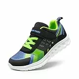 DREAM PAIRS Sneaker Unisex Kinder Turnschuhe Mädchen Atmungsaktiv Atmungsaktiv Sportschuhe Hallenschuhe Outdoor Laufschuhe,Size 35,Schwarz/Königlich/Grün,KD18002K