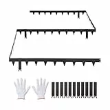 VEVOR Rasenkante, 10er-Pack, 1016x114,3 mm, Beeteinfassung mit 11 Befestigungsclips, Beetbegrenzung aus Verzinktem Stahl, Rasenbleche, Mähkante, Metall Palisade für Blumenbeete & Gartenwege, Schwarz