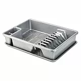 Engelland Abtropfgestell, Abtropfgitter, Farbe: Silber-Grau, Geschirrständer, Küche, Abtropfschale, Geschirrkorb, Abtropfkorb, aus Kunststoff, für bis zu 9 Teller, L 38,5 x B 28,5 x H 8,5 cm