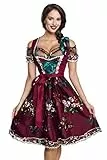 Dirndline Damen Dirndl inkl. Spitzenbluse Kleid f?r besondere Anl?sse, rot/schwarz, L