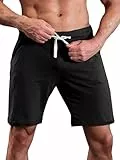 Meilicloth Kurze Hosen Herren Leicht Sommer Shorts Sporthose Kurz Jogginghose Herren Baumwolle Gym Shorts Trainingsshorts Laufshorts Sommershorts Sportshorts Laufhose Sweatshorts Schwarz XL