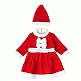 Fenical weihnachtsoutfit kleinkind weihnachtsmann kostüm set weihnachtsfeier cosplay kleid und hut set für kinder babys - größe s