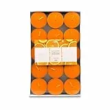 pajoma® Teelichte 30 Stück, Orange | Duft-Teelichte in Aluminiumhülle, Brenndauer ca. 4 Stunden - Höhe 1,5 cm ø 3,5 cm | Premium Qualität | Deko, Gastronomie, Outdoor, Party, Windgläser, Hochzeit