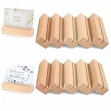 XREE 20 Stück Kartenhalter Holz, Tischkartenhalter Stabil Holzaufsteller als Fotohalter Postkartenhalter Menükartenhalter Kartenständer für Hochzeit Geburtstag Party