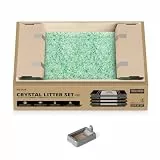 PETKIT Kristallkatzenstreu, Ersatzschale mit Weiße Kristall Katzenstreu,Geruchskontrolle, Staubfrei, Kein Schaufeln, Für PETKIT Purobot Crystal Duo,4er-Pack, Grün