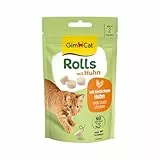 GimCat Rolls mit Huhn - Der Snack für mehr Genuss & Spielspaß mit hochwertigen Zutaten - 1 Beutel (1 x 40 g)