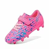 DREAM PAIRS Fußballschuhe für Jungen und Mädchen – Kinder Fußballschuhe für kleine und große Kinder für Rasenplatz weicher Naturrasen,Size 38.5,Pink/Königsblau,SDSO2307K