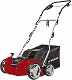 Einhell Elektro Vertikutierer Lüfter GE-SA 1640 (1600 W, 40 cm Arbeitsbreite, bis 12 mm Arbeitstiefe, höhenverst. Holm, 48 L Fangsack, inkl. Lüfterwalze), Schwarz/Rot