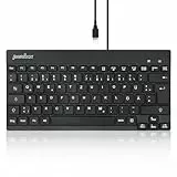 Perixx PERIBOARD-426 Kabelgebundene Mini Tastatur, Flache Tasten, USB, Deutsches QWERTZ Layout, Schwarz