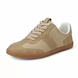 Amazon Essentials Damen Niedriger Retro-Sneaker, Kunstleder und Kunstwildleder, Bräunen, 40 EU