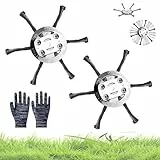 2 Stück Stahldraht Rasentrimmer,Freischneider Zubehör,Unkrautbürste für Rasentrimmer,Ersatzkopf für Rasentrimmer Zubehör,6 & 3 Kopf Drahtbürste Freischneider,Grasschneidekopf aus Stahldraht (6+6 Kopf)