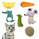 WINKIO Katzenminze Spielzeug 5 Stück，Lebendige Farben Katzenspielzeug mit Katzenminze,Katzenminze Kissen, Catnip Baldriankissen für Katzen Zum Kratzen, Spielen Und Kauen