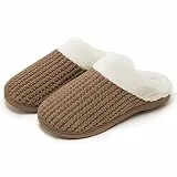 Kuako Hausschuhe Damen Winter Wärme Memory Foam Pantoffeln Bequem Plüsch rutschfeste Leicht Slippers Indoor