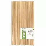 Holzstäbe rund aus Buche natur, Ø 4 mm Länge 50 cm, 100 Stück, Zum Basteln, Modellbau, DIY Handwerk