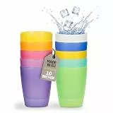 Kigima Plastikbecher 0,24l 10er Set Rainbow – bunte, extra stabile Trinkbecher für Kinder, Partys, Festivals – Mehrweg Kunststoffbecher – Becher aus Plastik – wiederverwendbare Plastik-Becher