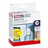 tesa Insect Stop FALT Tür Adapter für Alu-Rahmen - Tür-Klemme für die Montage von Insektenschutz-Türrahmen ohne Bohren oder Schrauben - Weiß