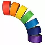 SIMON&ISAAC Kreppband bunt Abklebeband Regenbogen masking tape DIY Handwerk Papier Dekrativer Klebeband Bastelband für Kinder Lehrer Arts Lab Labeling 7 Rollen * 13 m * 25 mm