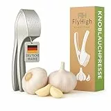 FlyHigh Premium 3er Set Die neue 2.0 Knoblauchpresse aus rostfreiem Stahl - Extra Robust und Stabil - Neue 2025 Version