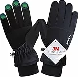 DYGSWIN Winterhandschuhe, wasserdichte Winddicht Touchscreen Handschuhe für Herren und Damen, Warme Skihandschuhe Fahrradhandschuhe für Laufen Wandern Radfahren