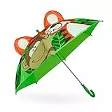 Relaxdays Regenschirm Kinder, 3D Motiv AFFE & Tiger, Kinderregenschirm Junge & Mädchen, Ø 78 cm, Stockschirm, Mehrfarbig