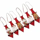Amosfun Weihnachtskrawatte Herren 6 Stück Stoff Krawatten mit Festlichen Motiven Schneemann Alter Mann Hautfreundlich Leicht für Teenager Erwachsene für Weihnachten Party Alltag