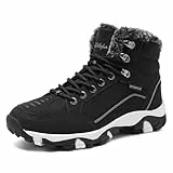 Littleplum Damen Winterstiefel Warm Gefüttert Trekking Schuhe Herbst Outdoor Schneestiefel Winterschuhe,Schwarz,41 EU
