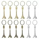 LUOEM Eiffelturm Anhänger. 12pcs Retro Schlüsselanhänger Eiffelturm Schlüssel Mini Dekorationen (Golden/Silber/Bronze) Keychain