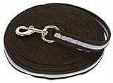 Covalliero Longierleine Softlonge, 8m, braun/hellblau, Mischgewebe, Pferde, Drehkarabiner, mit Handschlaufe