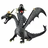 Bullyland 75597 - Spielfigur Drache mit 2 Köpfen Grau-Schwarz, ca. 9,2 cm, detailgetreu, PVC-frei, ideal als kleines Geschenk für Kinder ab 3 Jahren