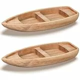 MAGICLULU 2stücke Kleine Holzboot Modell Miniatur Kanu Deko Für Nautische Geburtstagsfeiern Und DIY Bastelprojekte Unvollendetes Holz Für Kreative Heimdekoration