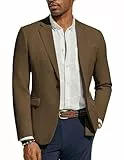 PaulJones Sakkos für Herren Business mit Gekerbtem Revers Dünner Blazer Elegante Braun L