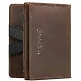 Jaimie Jacobs Flap Boy - Das Original Magic Wallet mit Münzfach RFID-Schutz Magischer Geldbeutel magisches Portemonaie Brieftasche mit Kleingeldfach Herren echtes Leder (Büffelleder Braun)