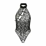 YOMORIO Damen Dessous Set Sexy, Cheongsam-Dessous Sexy Bodysuit Nachtwäsche Sexy Set mit Vintage Knopf Unterwäsche Spitze Reizwäsche Halfter Unterwäsch Weich Strapse Set Lingerie Offen Teddy Frauen