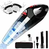 AOKBON Handstaubsauger Akku Autostaubsauger inkl. 3 Düsen mit Bürstenloser Motor Mini Staubsauger Nass&Trocken mit Waschbar HEPA Filter Auto Kabellos Staubsauger für Büro Genutzt Haus Küche Tierhaare