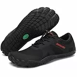 SAGUARO Barfußschuhe Herren Traillaufschuhe Männer Atmungsaktiv Fitnessschuhe Damen Outdoor Schnell Trocknend Wassersport Barfuss Schuhe Schwarzkohle 39 EU