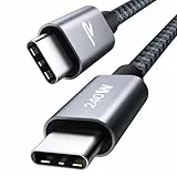 RAMPOW USB C Kabel 240W, Schnellladekabel für MacBook Pro/Air, iPhone 16/15, Samsung S23/S22/S21, iPad, Xiaomi - 2M