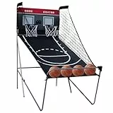 Elektronischer Basketballkorb mit 2 Körben & LED-Anzeige | 8 Spielmodi für 2 Spieler | Indoor Basketballspiel für Kinder & Familie | Inkl. 4 Bälle & Pumpe | Faltbar
