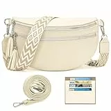 LANXINGLUO Bauchtasche Damen beige umhängetasche Damen mittelgroß Crossbody Bag Mit Kreditkartenfach und 2 Schultergurten Bags for Women