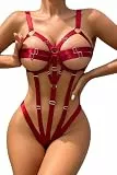 ADSEXY Damen Unterwäsche Sexy Set Strapsen Dessous Set Bondaged Teddy Dessous Einteiler Babydoll