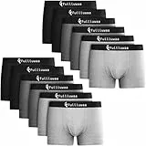 Fullluwaa Boxershorts Herren 12er Pack - Business Men Retroshorts Männer Trunks Baumwolle Unterwäsche Weiche und Ideale Passform (Ohne Kratzenden Zettel)