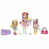 Enchantimals HHC11 - City Tails Siam-Katzen Spielset mit Katzen-Mädchen Carmel Cat Puppe, 2 kleinen Schwestern, 3 Katzen-Figuren, inklusive Zubehör, Spielzeug für Kinder ab 4 Jahren