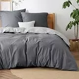 BEDSURE Bettwäsche 240x220 Anthrazit Grau - 1 Bettbezug 240x220 cm + 2 Kissenbezüge 65X65 cm, ÖKO-TEX Bettwäsche-Sets Olivgrün Baumwolle mit Reißverschluss